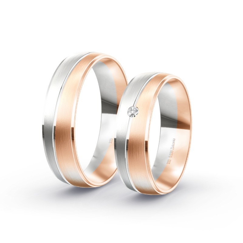 2 Trauringe / Eheringe Weißgold - Modell 1619 Aschaffenburg