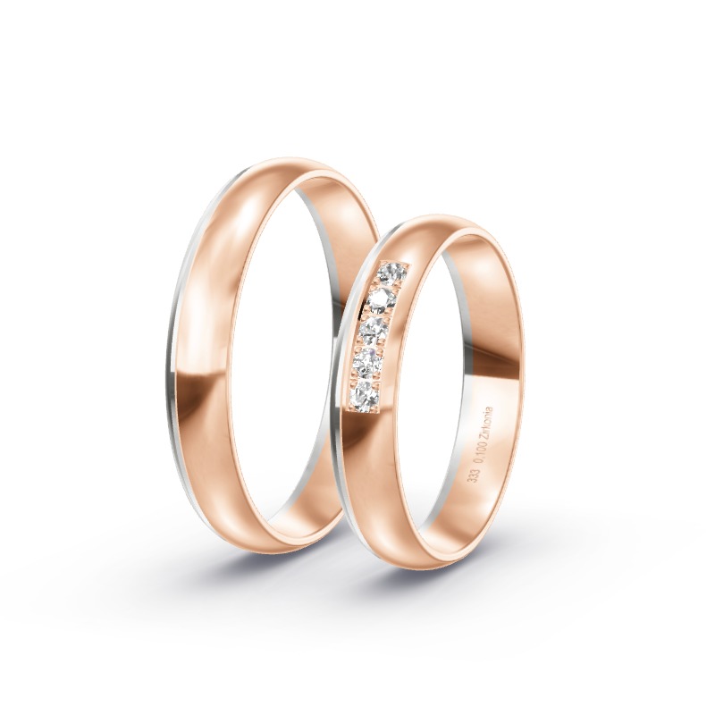 2 Eheringe / Partnerringe BiColor - Modell 2250 Bernau