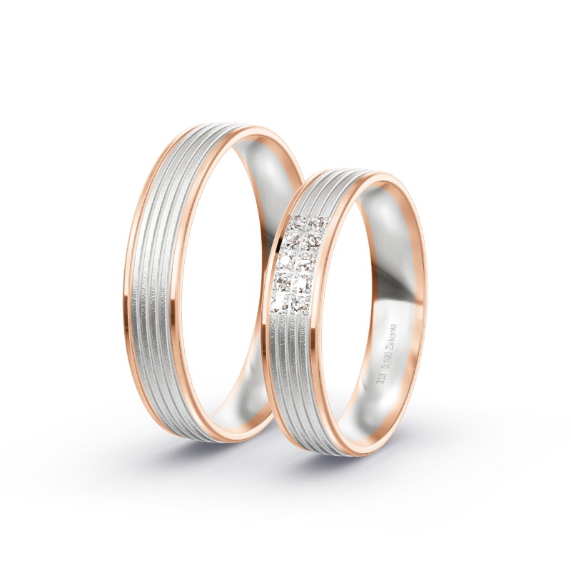 2 Eheringe / Partnerringe BiColor - Modell 2211 Schwalmstadt