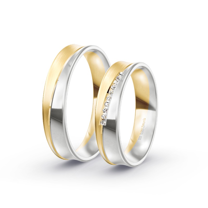 2 Eheringe / Partnerringe BiColor - Modell 2175 Kösching
