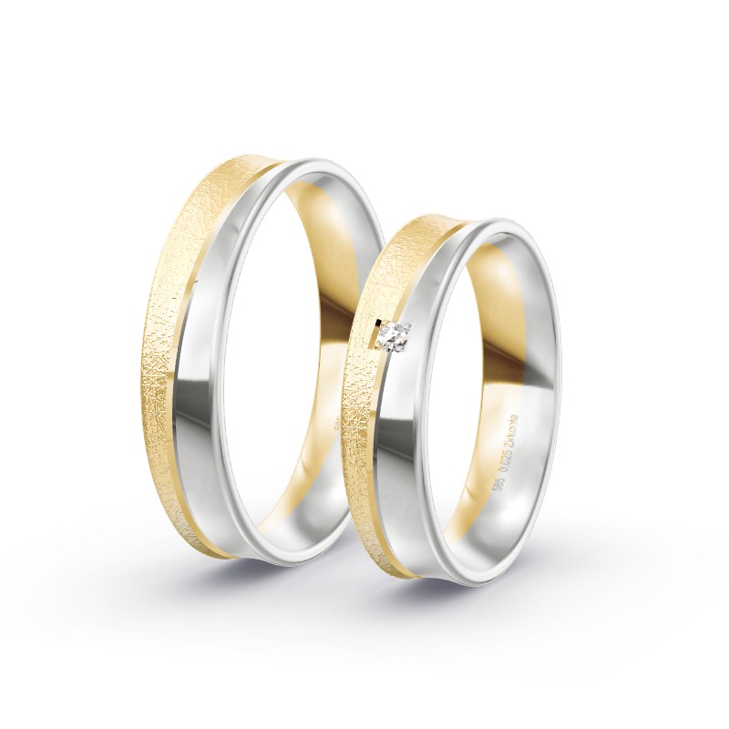 2 Eheringe / Partnerringe 585 Gold BiColor - Modell 2322 Beratzhausen