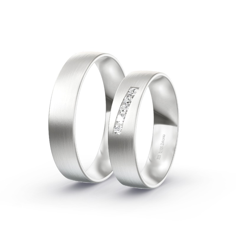 2 Eheringe / Partnerringe Weißgold Modell 1982 Leoben