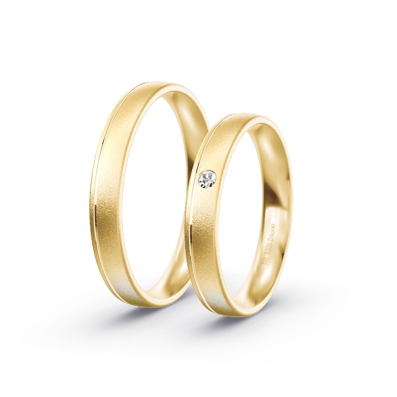 2 Eheringe / Partnerringe Gelbgold Modell 1753 Prem