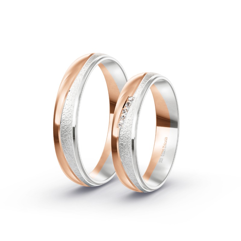 2 Eheringe / Partnerringe BiColor - Modell 2444 Wiedemar