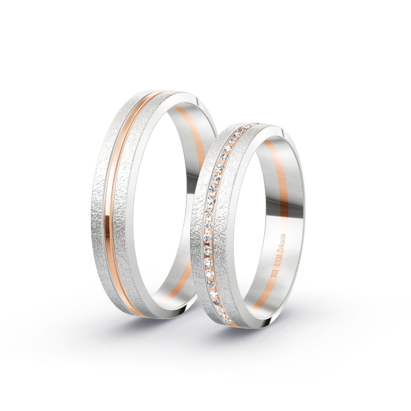 2 Eheringe / Partnerringe BiColor - Modell 2352 Greußen