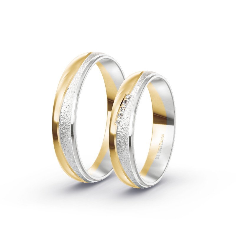 2 Eheringe / Partnerringe BiColor - Modell 2336 Gnarrenburg