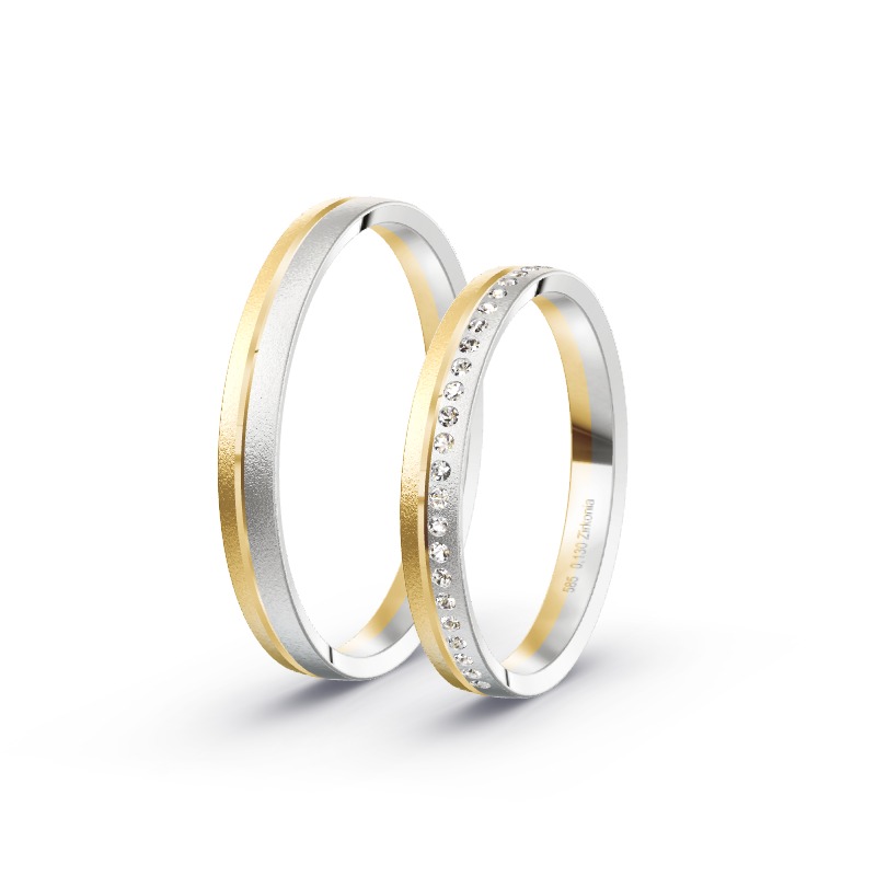 2 Eheringe / Partnerringe 585 Gold BiColor - Modell 2339 Buchholz