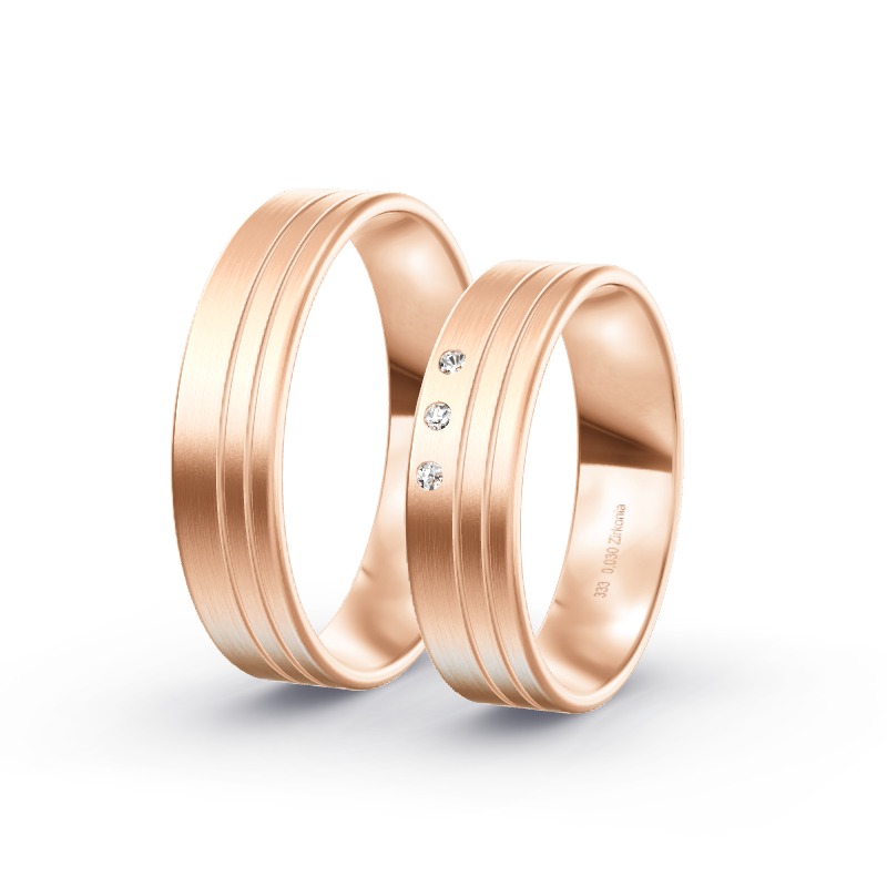 2 Eheringe / Partnerringe Roségold - Modell 1729 Garbsen