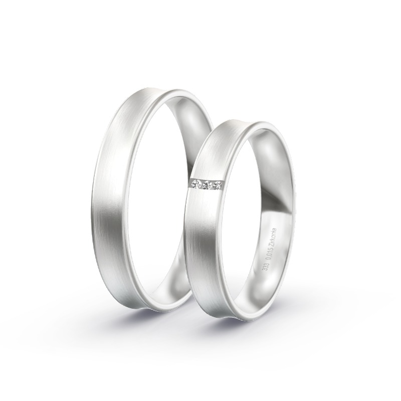 2 Trauringe / Eheringe Weissgold - Modell 1671 Merkendorf