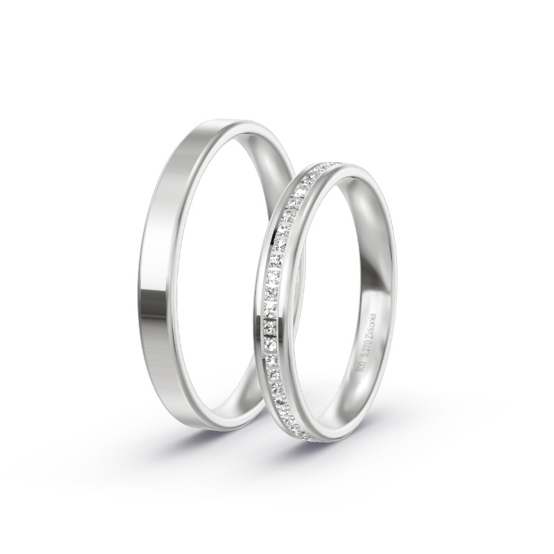 2 Eheringe / Partnerringe Platin Modell 2559 Wassenberg