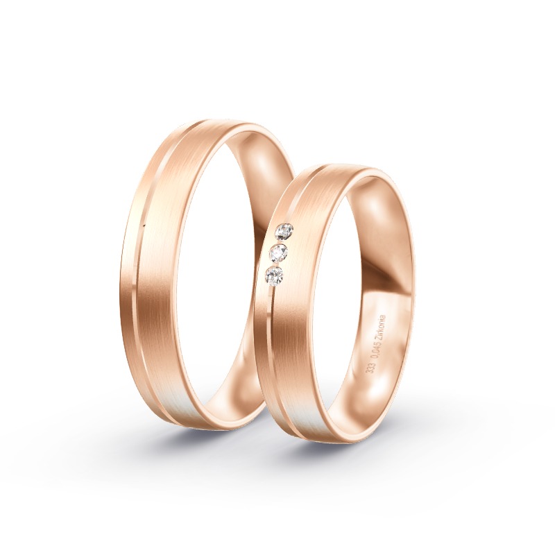 2 Eheringe / Partnerringe Roségold Modell 1747 Tegernsee