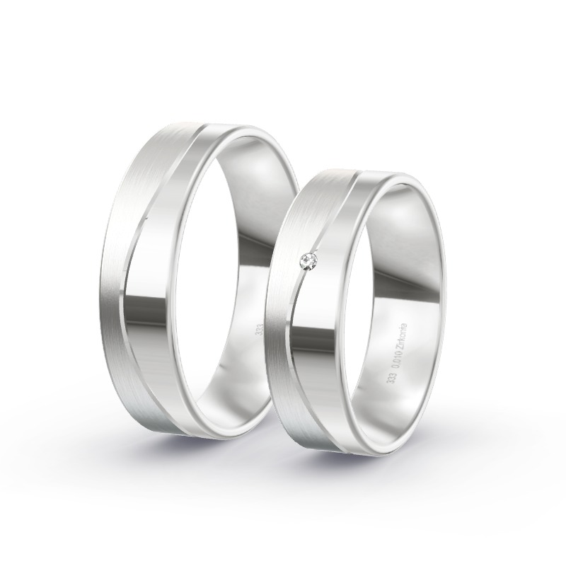 2 Eheringe / Partnerringe Weißgold Modell 2003 Heidenreichstein