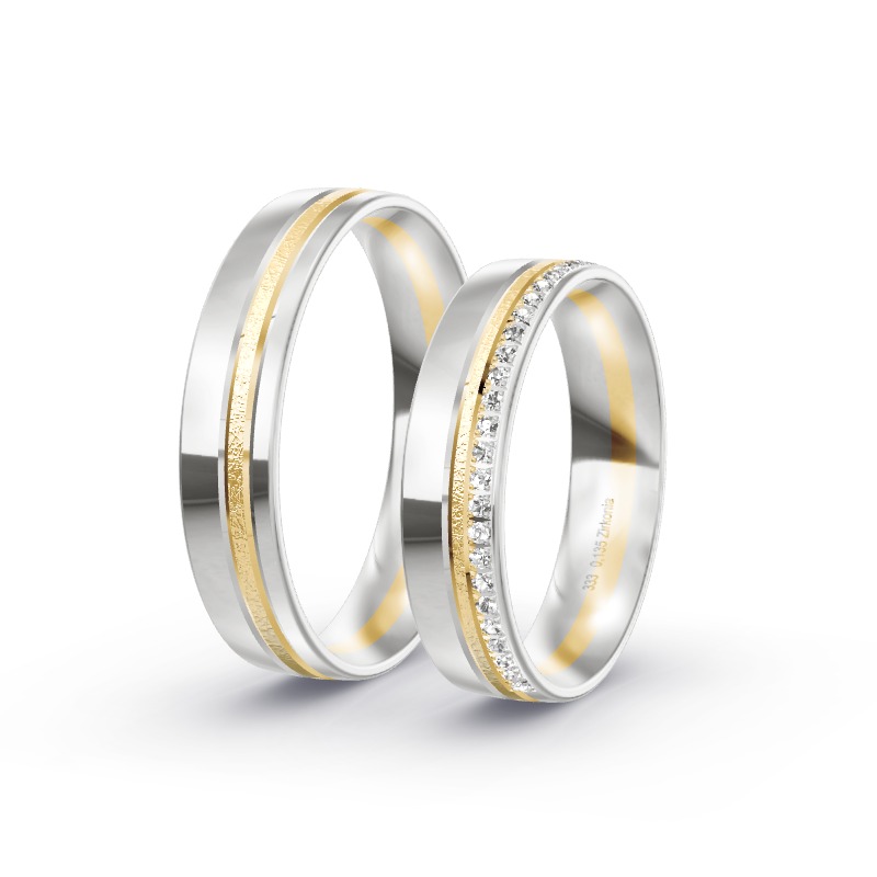 2 Eheringe / Partnerringe BiColor - Modell 2325 Lohfelden