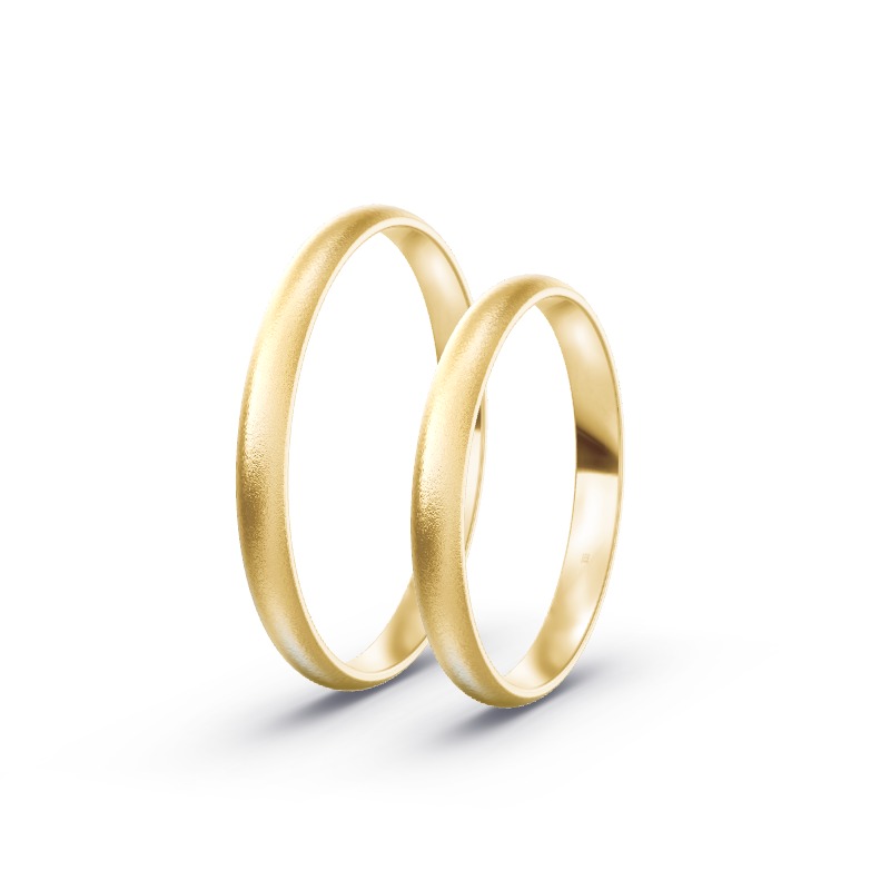 2 Eheringe / Partnerringe Gelbgold Modell 3001 Gescher