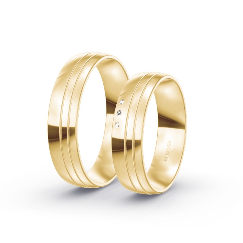 2 Eheringe / Partnerringe Gelbgold - Modell 1730 Seelze