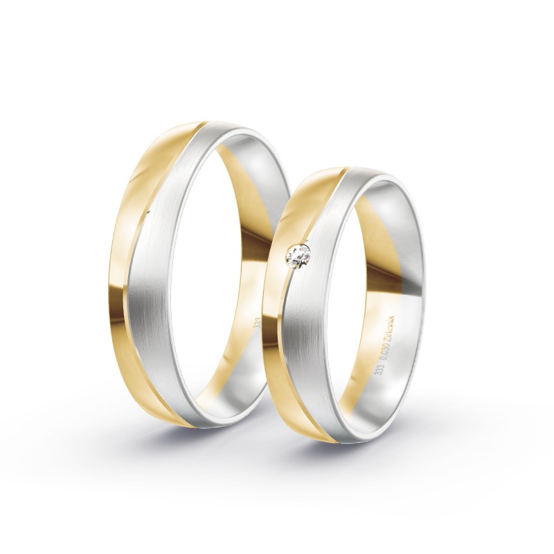 2 Eheringe / Partnerringe BiColor Modell 1930 Zürich