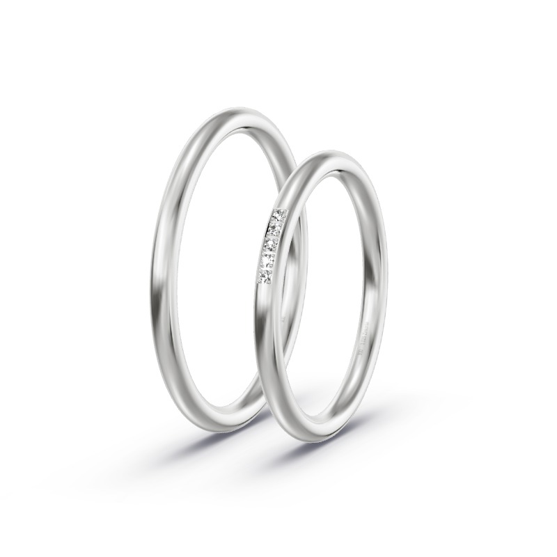 2 Eheringe / Partnerringe Platin Modell 2572 Barsbüttel