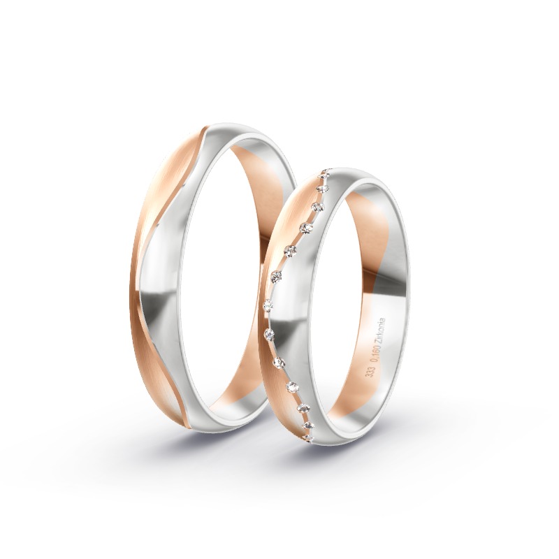 2 Eheringe / Partnerringe BiColor - Modell 2370 Eichstätt