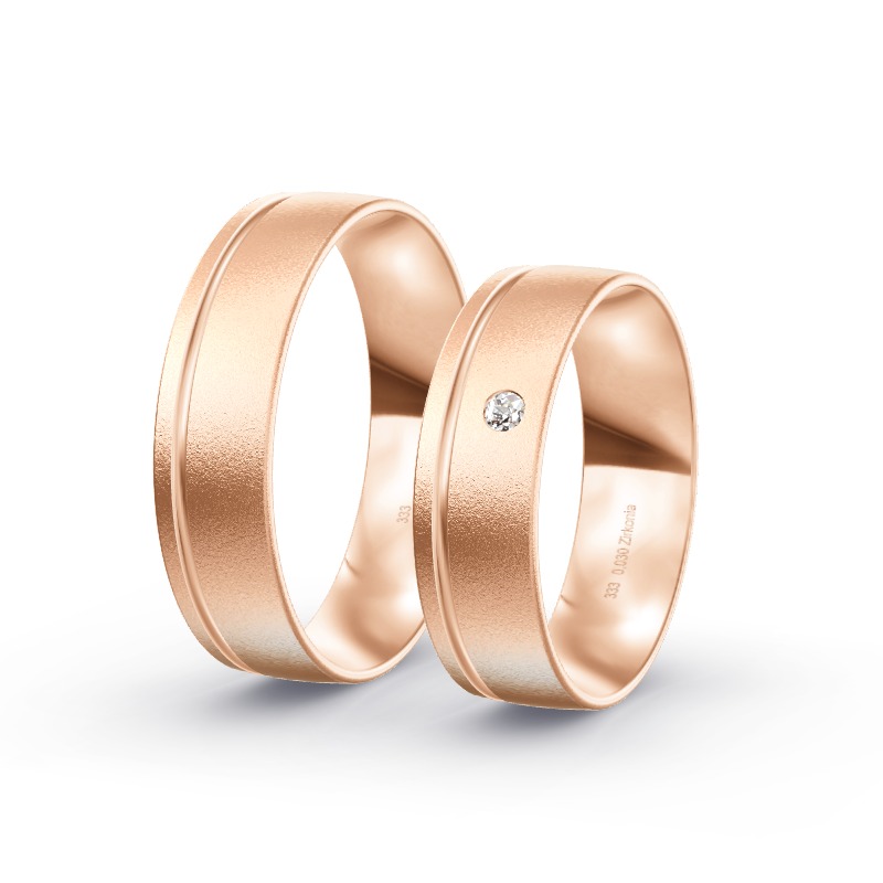 2 Eheringe / Partnerringe Roségold Modell 1872 Herford