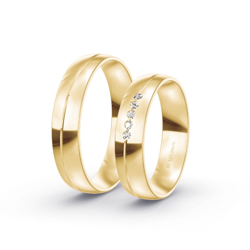 2 Trauringe / Eheringe Gelbgold Modell - 1572 Eschwege