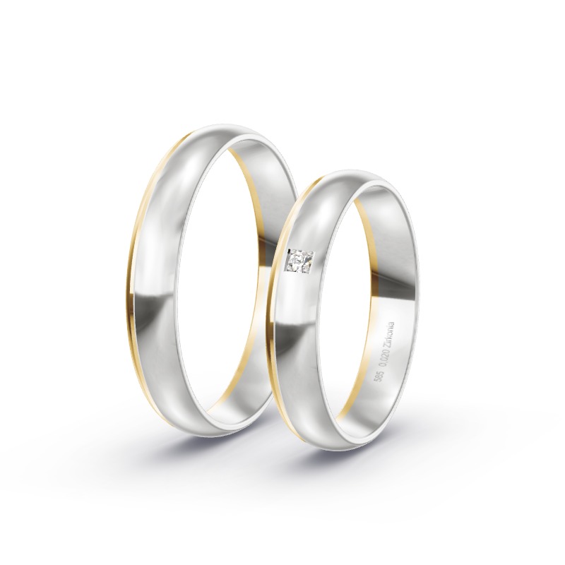 2 Eheringe 585 Gold BiColor - Modell 2309 Schopfheim