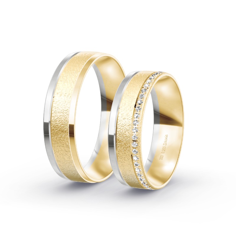 2 Eheringe / Partnerringe BiColor - Modell 2302 Marktheidenfeld