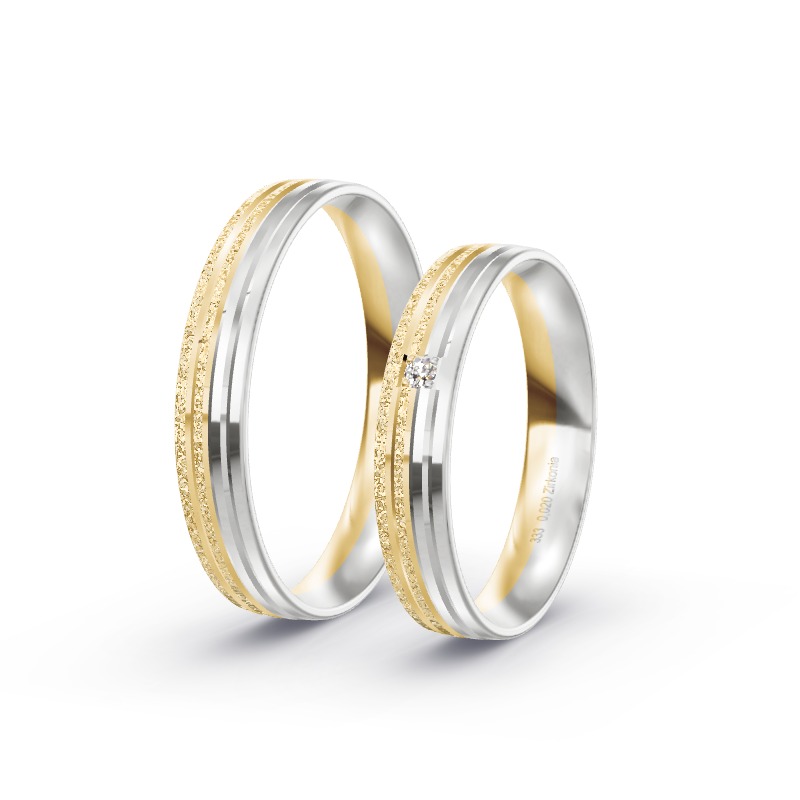 2 Eheringe / Partnerringe BiColor - Modell 2169 Ellwangen