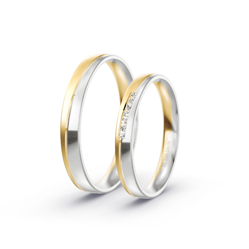 2 Eheringe / Partnerringe BiColor - Modell 2152 Itzehoe