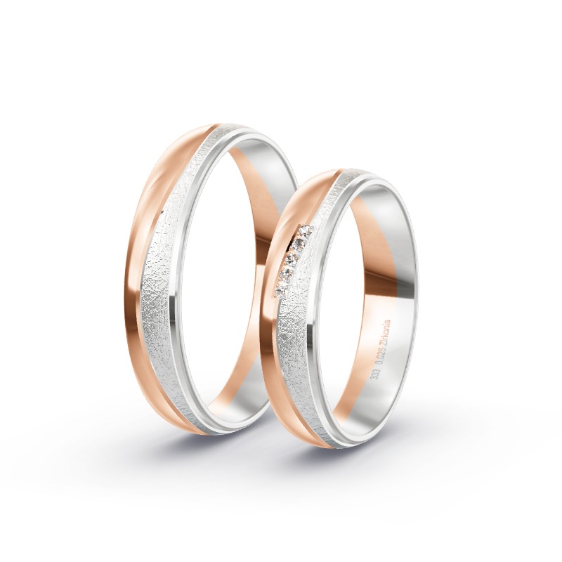 2 Eheringe / Partnerringe BiColor - Modell 2274 Bramsche