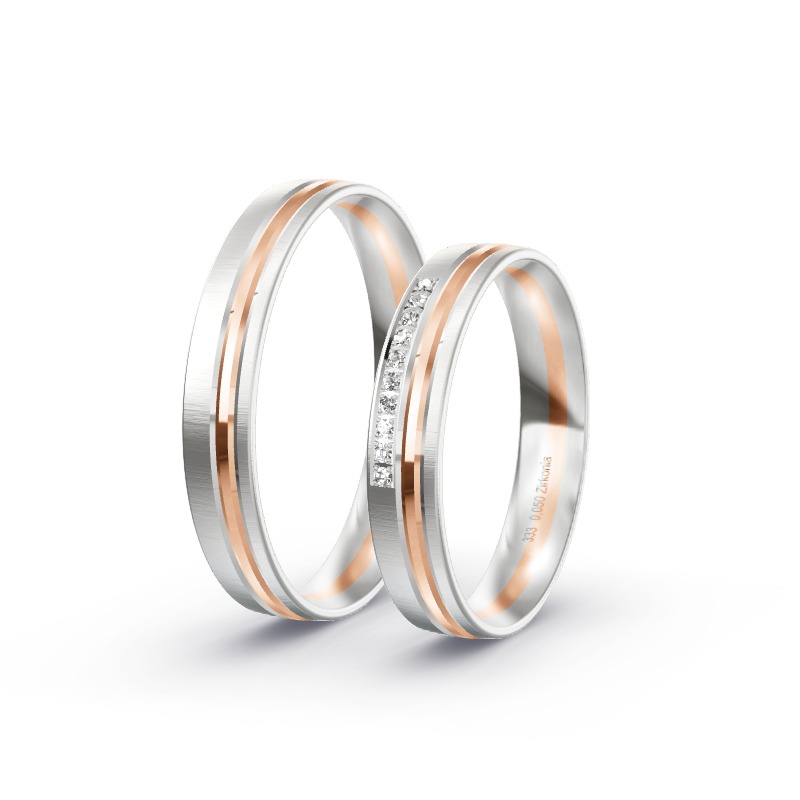 2 Eheringe / Partnerringe BiColor - Modell 2438 Westerstede