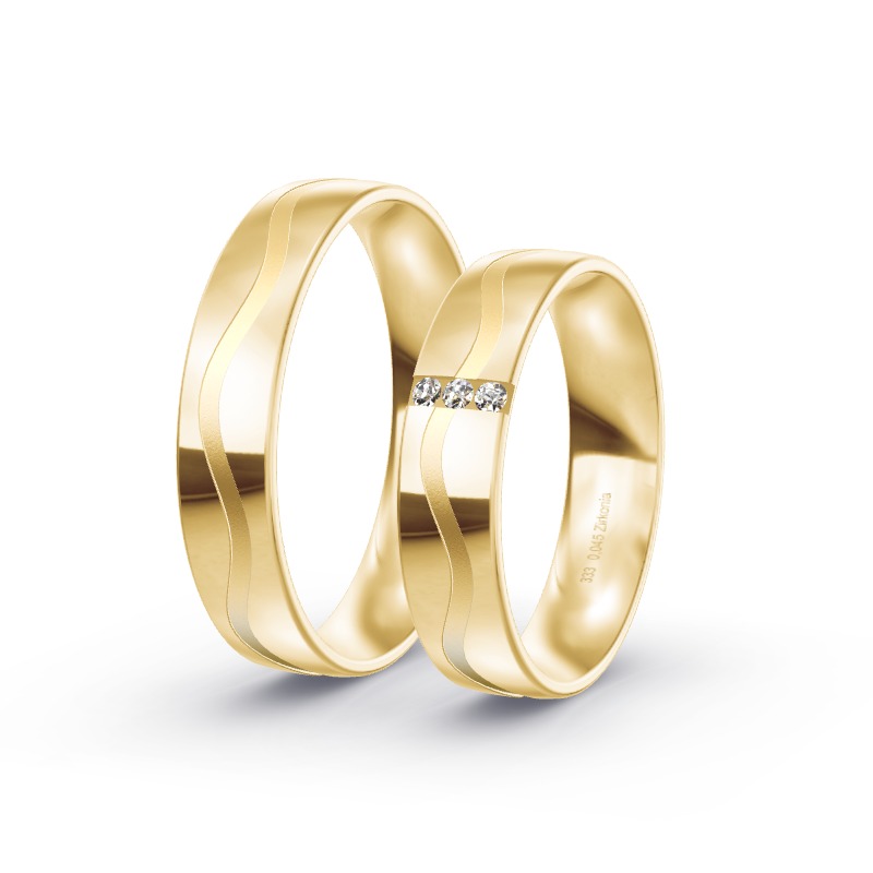 2 Trauringe / Eheringe Gelbgold - Modell 1594 Naumburg