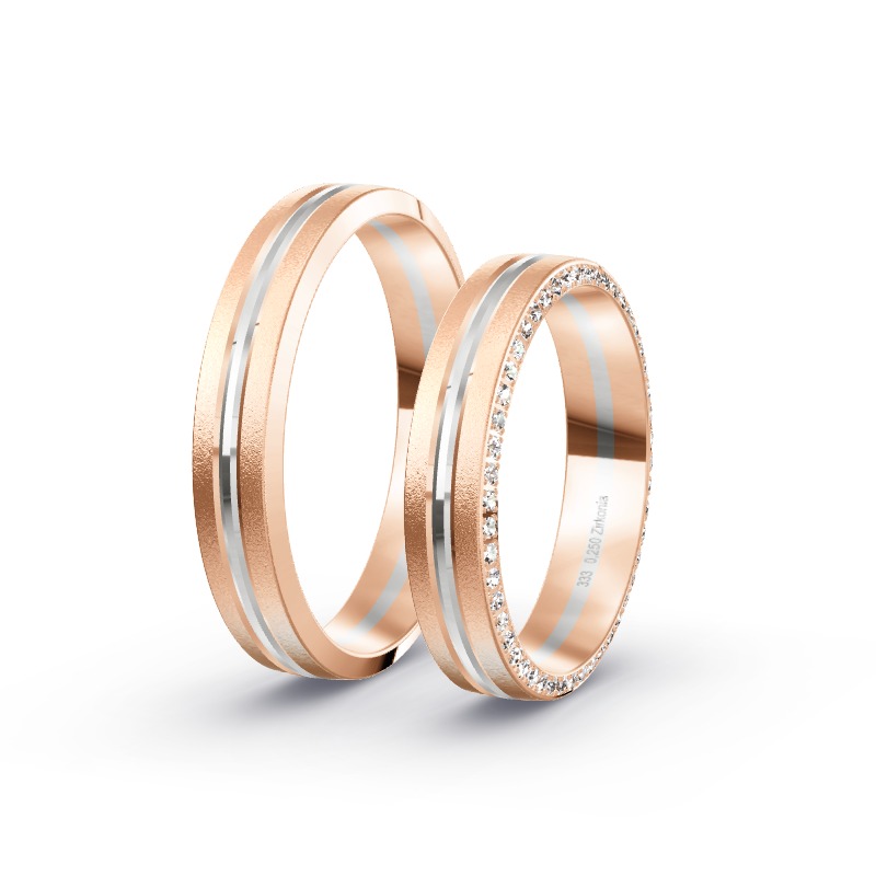 2 Eheringe / Partnerringe BiColor - Modell 2235 Grafenwöhr