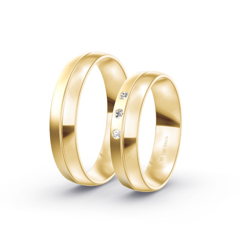 2 Eheringe / Partnerringe Gelbgold Modell 1799 Nohfelden