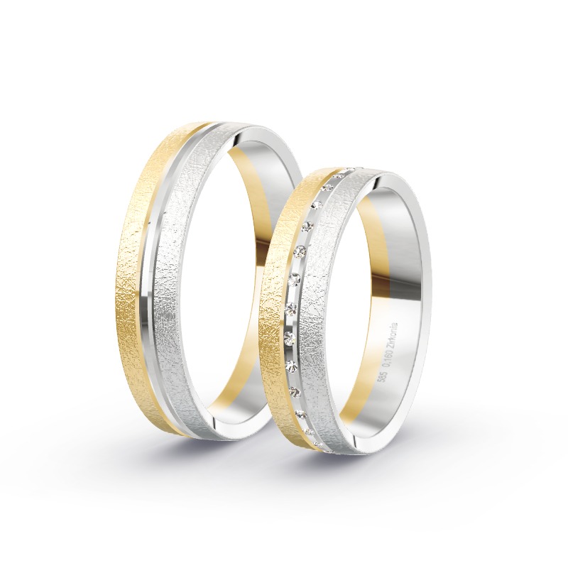 2 Eheringe 585 Gold BiColor - Modell 2306 Rastatt