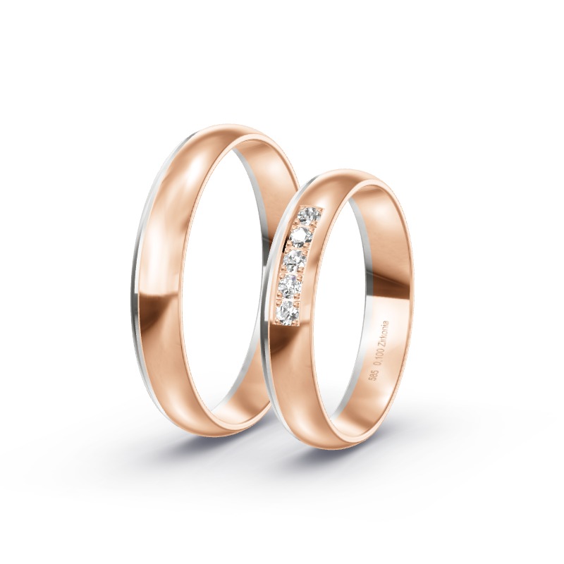 2 Eheringe / Partnerringe 585 Gold BiColor - Modell 2420 Brühl
