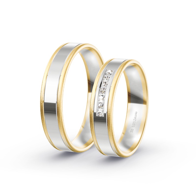 2 Eheringe / Partnerringe BiColor Modell 1953 Frauenfeld