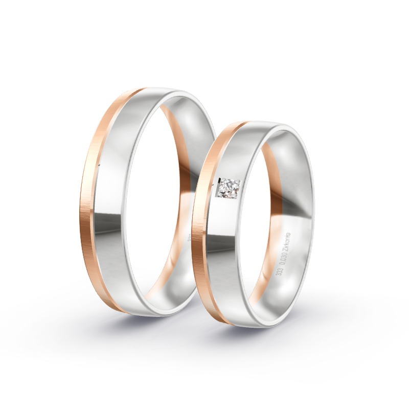 2 Eheringe / Partnerringe BiColor - Modell 2366 Fichtenau
