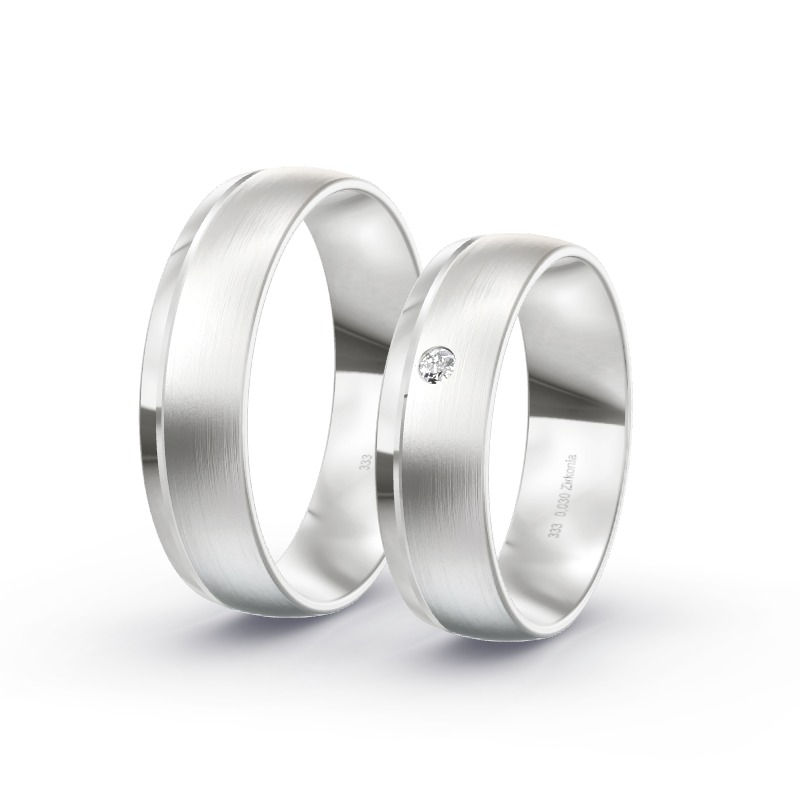 2 Eheringe / Partnerringe Weißgold Modell 1919 Dorfen