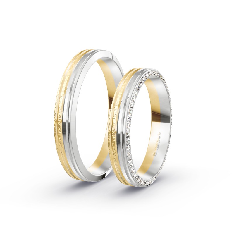 2 Eheringe / Partnerringe 585 Gold BiColor - Modell 2313 Bad Wörishöfen