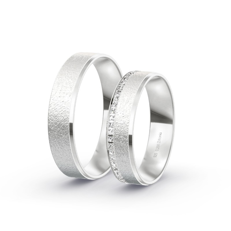 2 Trauringe / Eheringe 925 Silber - Modell SR-1531 Regen