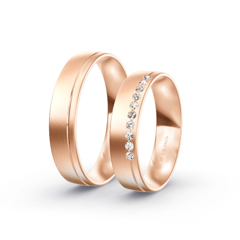 2 Eheringe / Partnerringe Roségold Modell 1763 Buchbach