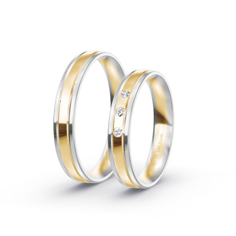 2 Eheringe / Partnerringe BiColor - Modell 2290 Soyen