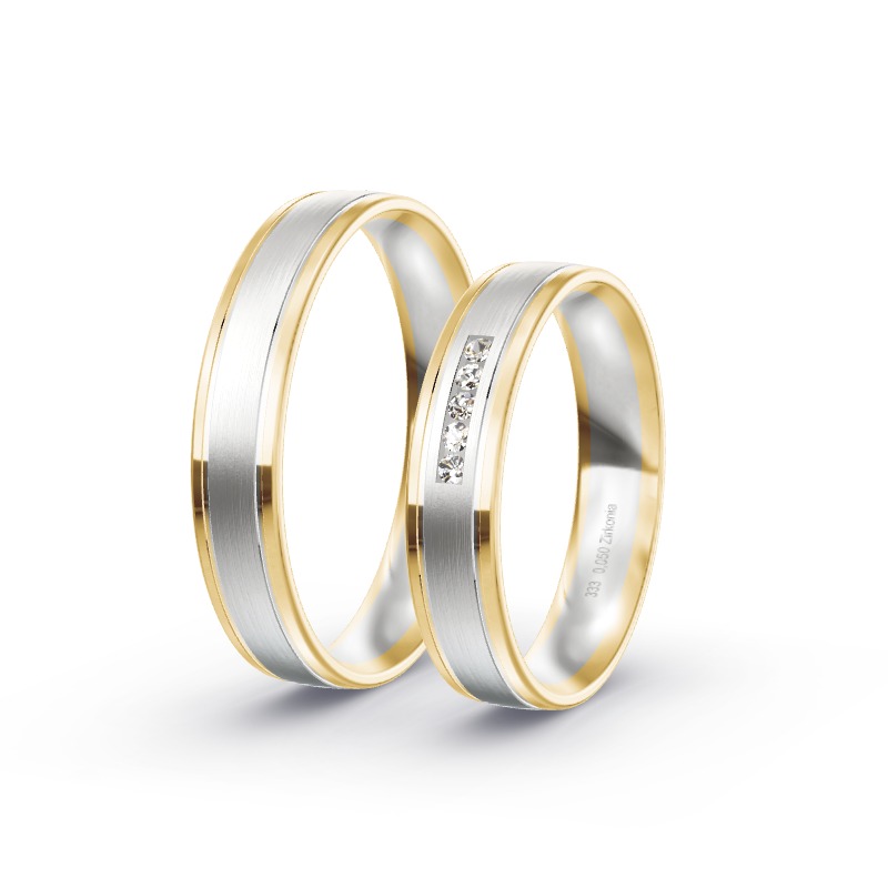 2 Eheringe / Partnerringe BiColor Modell 1884 Retzow