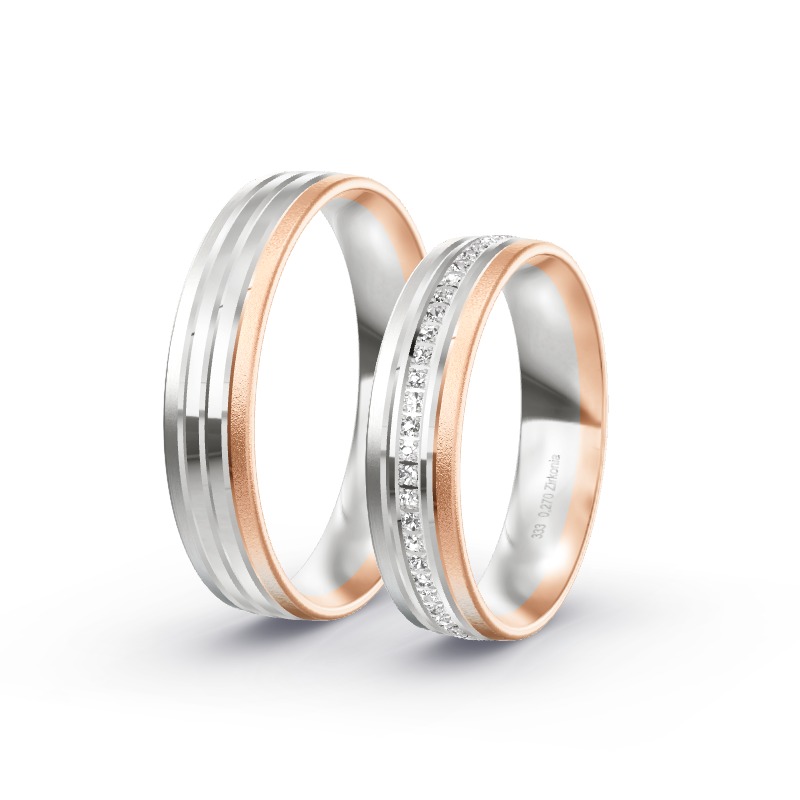 2 Eheringe / Partnerringe BiColor - Modell 2276 Loxstedt