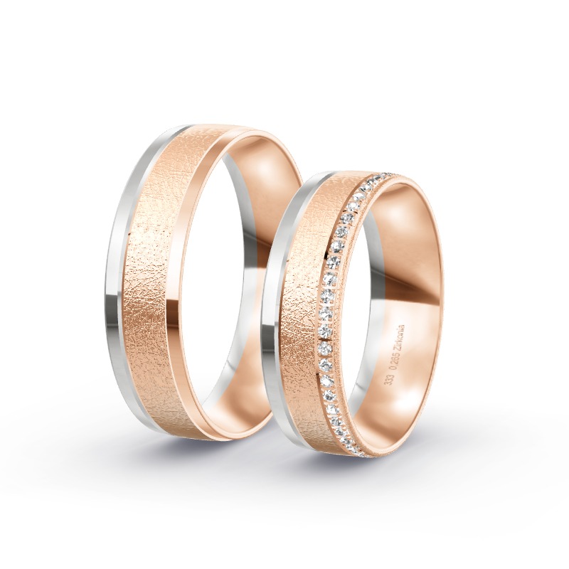 2 Eheringe / Partnerringe BiColor - Modell 2412 Stromberg