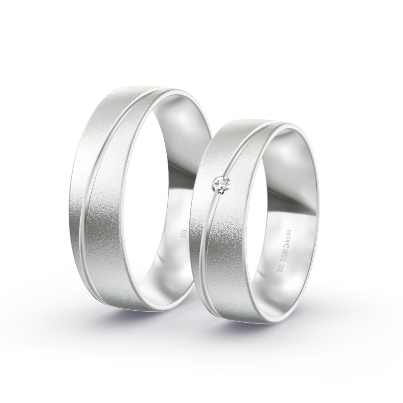 2 Eheringe / Partnerringe Weißgold Modell 1775 Pilsting