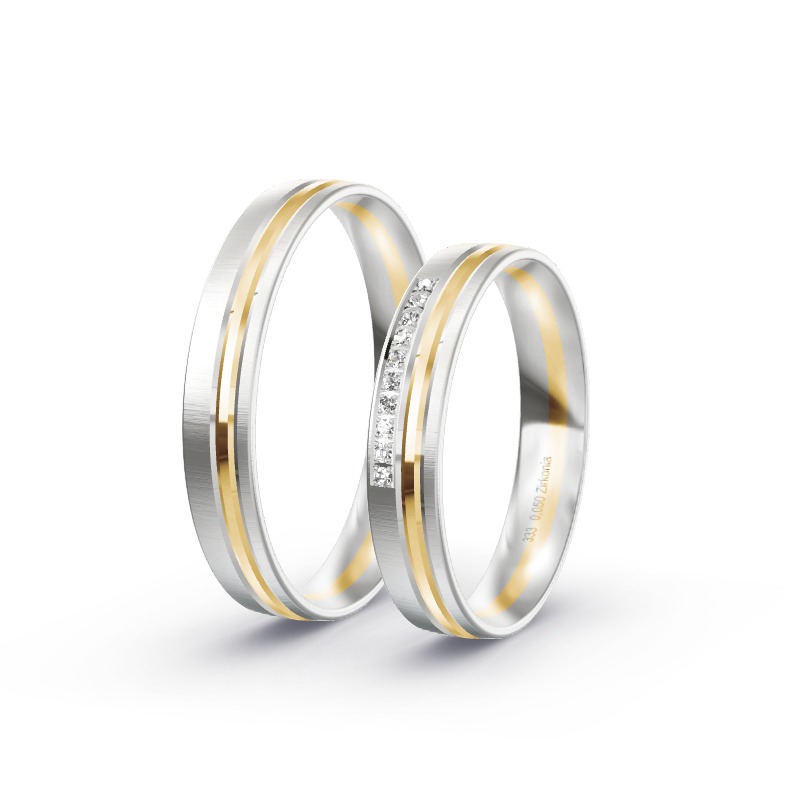 2 Eheringe / Partnerringe 585 Gold BiColor - Modell 2328 Steinheim