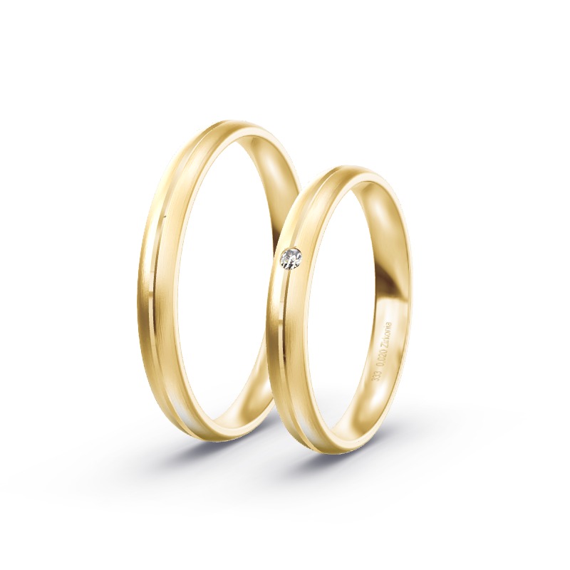 2 Trauringe / Eheringe Gelbgold - Modell 1596 Crailsheim