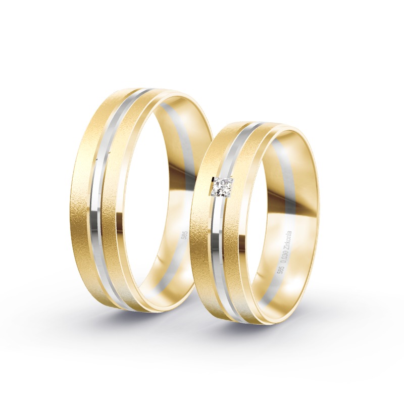 2 Eheringe / Partnerringe 585 Gold BiColor - Modell 2326 Witzenhausen