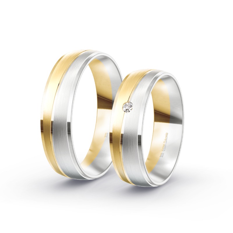 2 Trauringe / Eheringe Weißgold - Modell 1618 Hirschaid